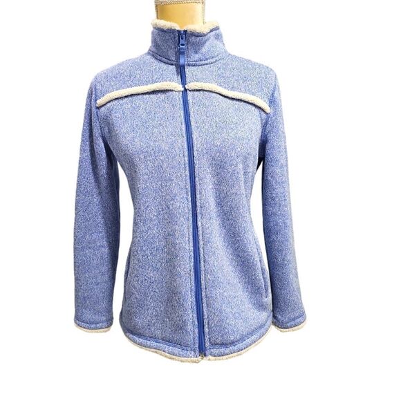Talbots‎ Sherpa Yoke Trim Jacket, Size Medium Petite, Ultramarine Blue - Picture 1 of 10